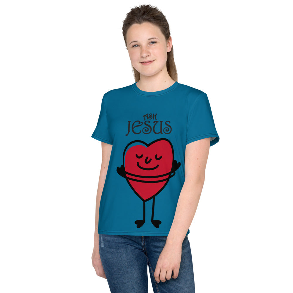 Ask Jesus Youth Crew Neck T-Shirt