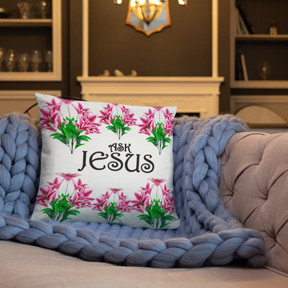 Ask Jesus Throw Pillow