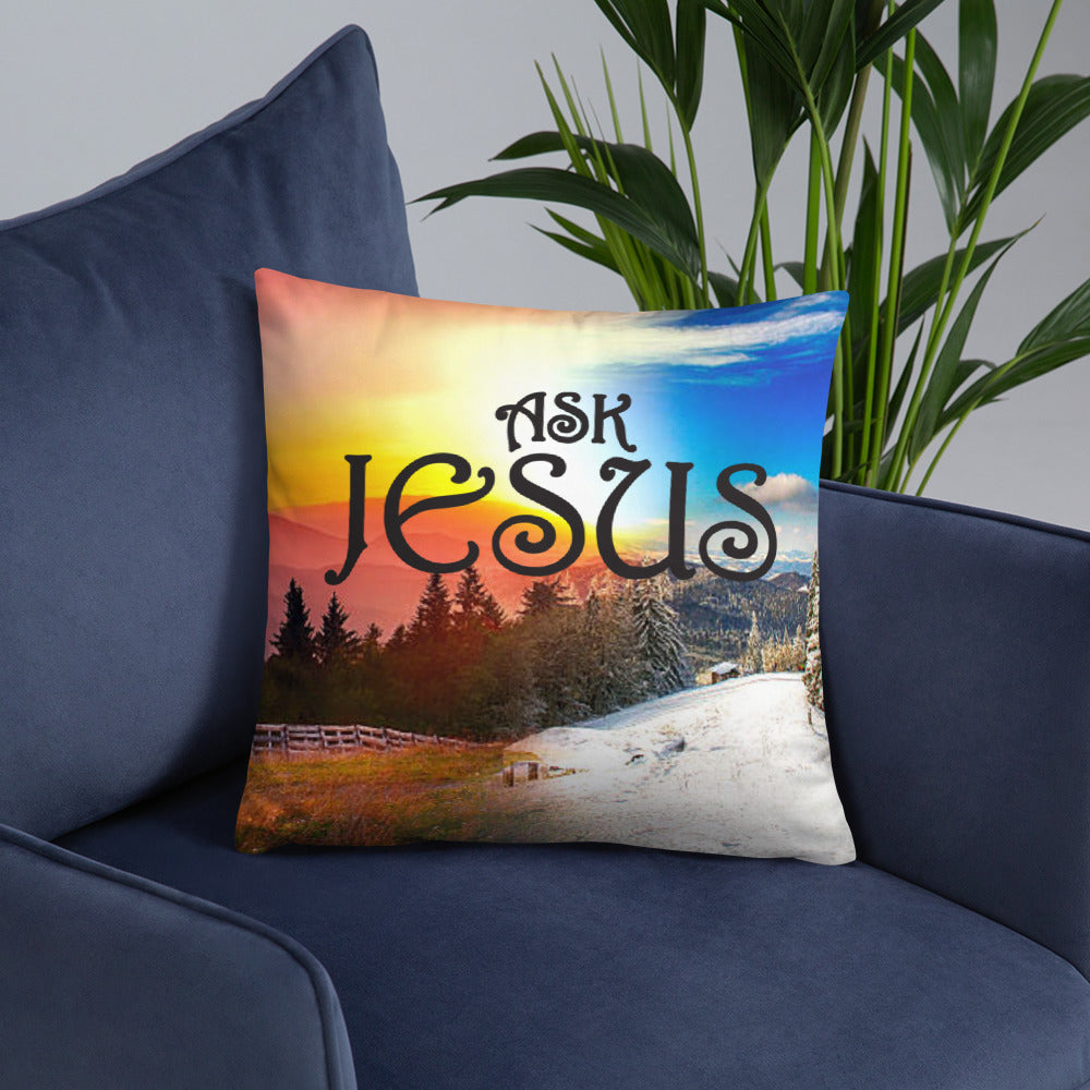Ask Jesus Pillow