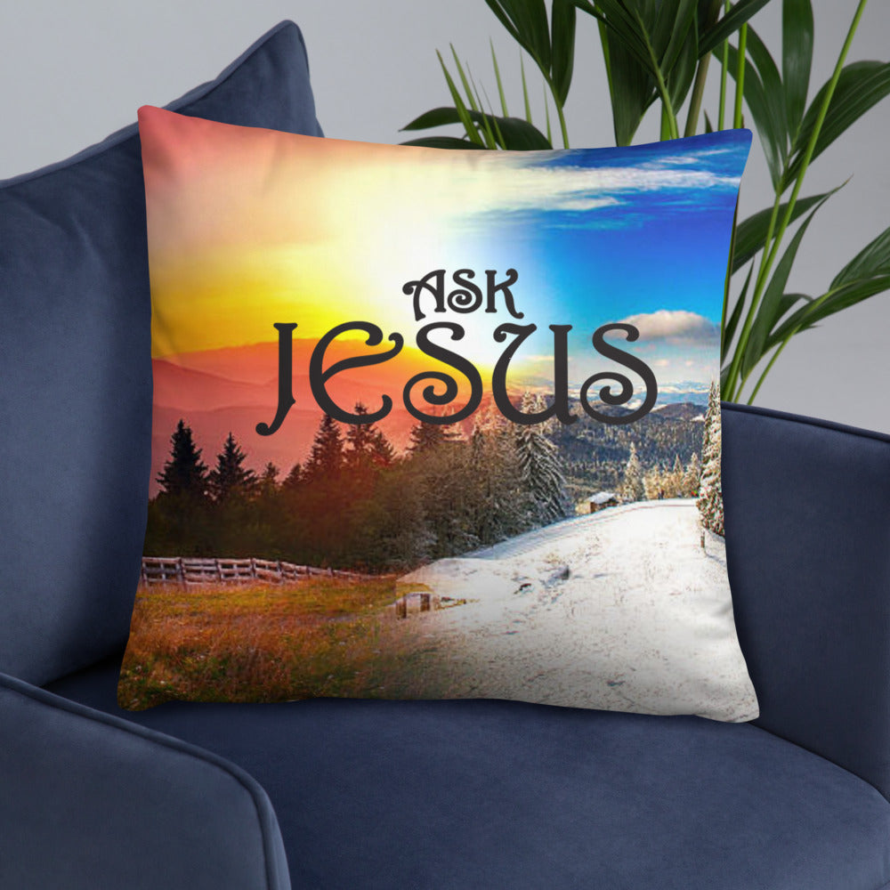 Ask Jesus Pillow